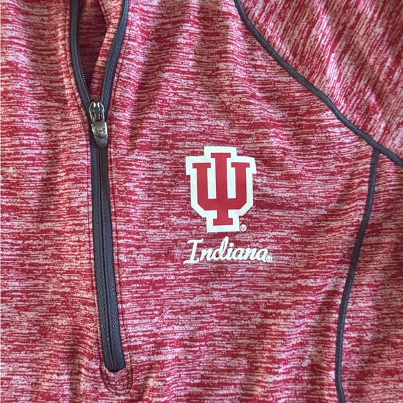 IU Under Armour Heathered Red Long Sleeve Top with zipper - Picture 5 of 5